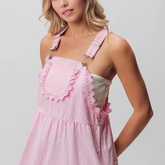 ✨NWT BiBi Lace Edge Detail Wide Leg Overall - Picture 8 of 11